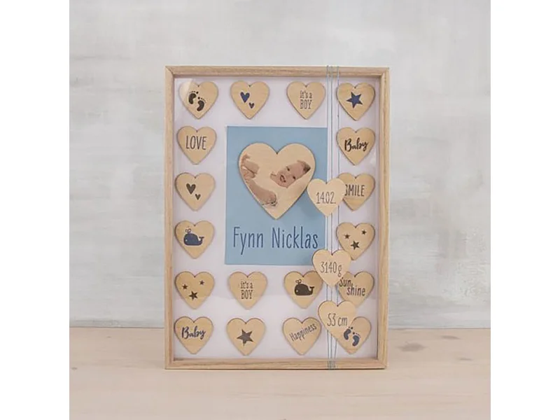 Libro de visitas marco de madera con corazones 35 x 26 x 4 cm