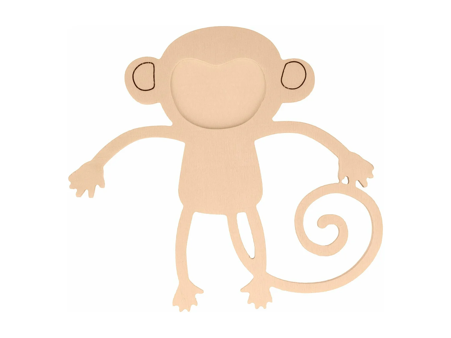 Cadre photo en bois en forme de singe