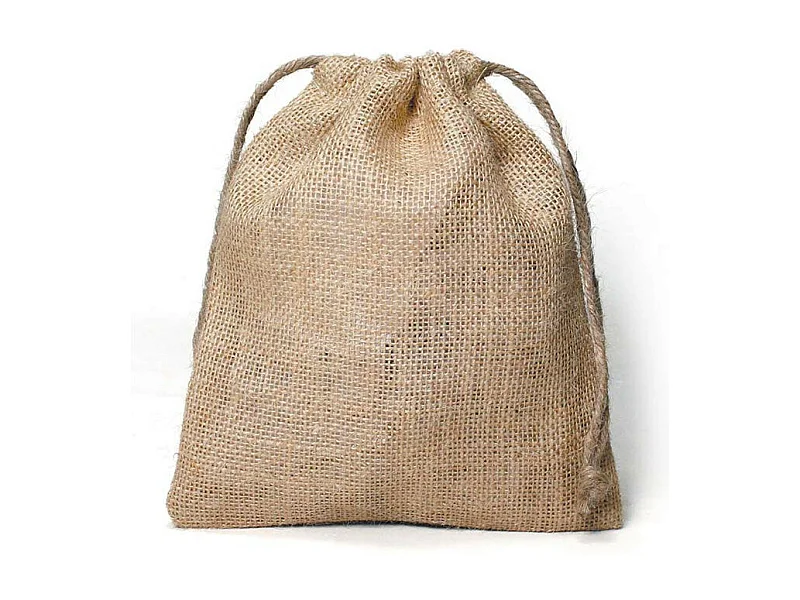 Sac en toile de jute avec cordon - 24 x 29 cm