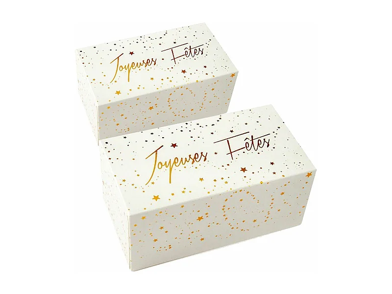 2 scatole per ceppo natalizio 35 x 13 x 11 cm