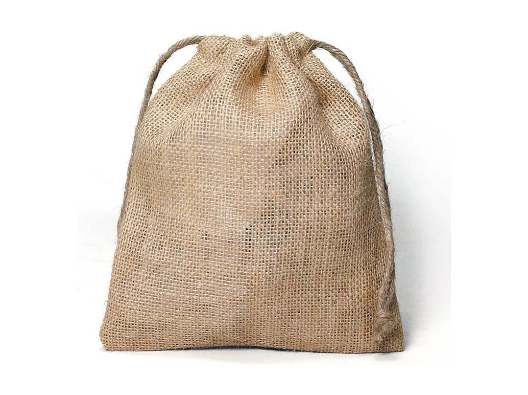 Borsa di iuta con cordone 18 x 21 cm