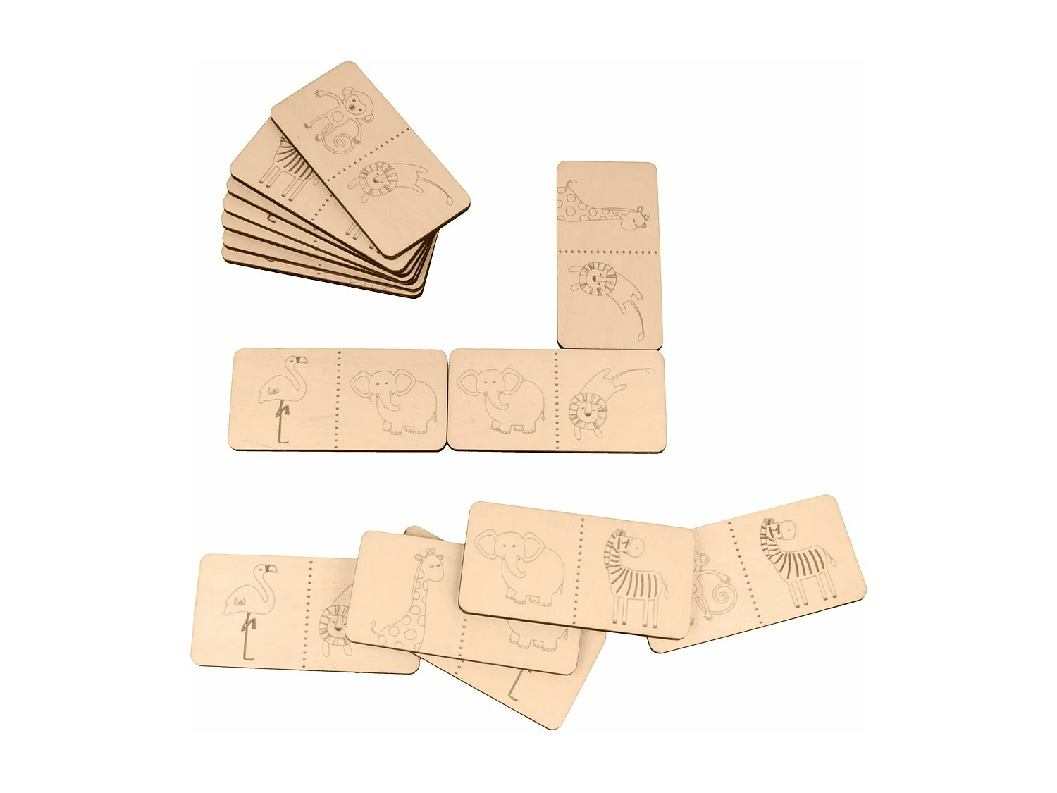 Jeu de domino en bois safari