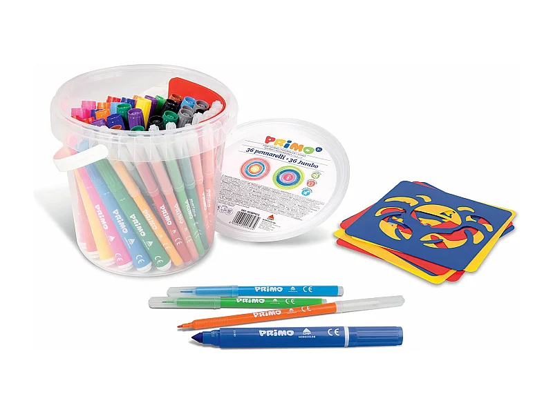 36 großen Filzstiften + 36 Filzstiften mit feiner Spitze