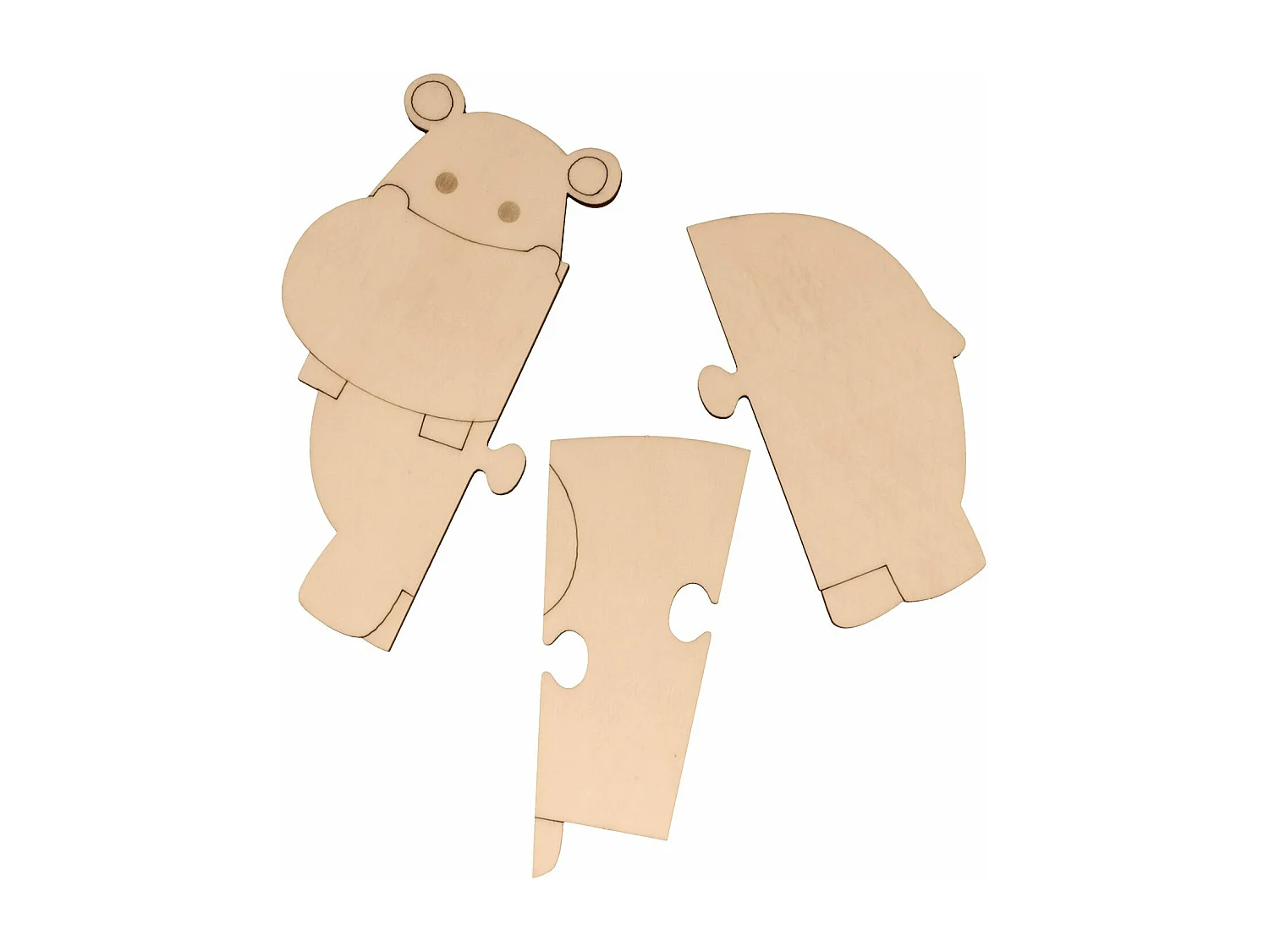 Puzzle de madera de 4 animales de la sabana