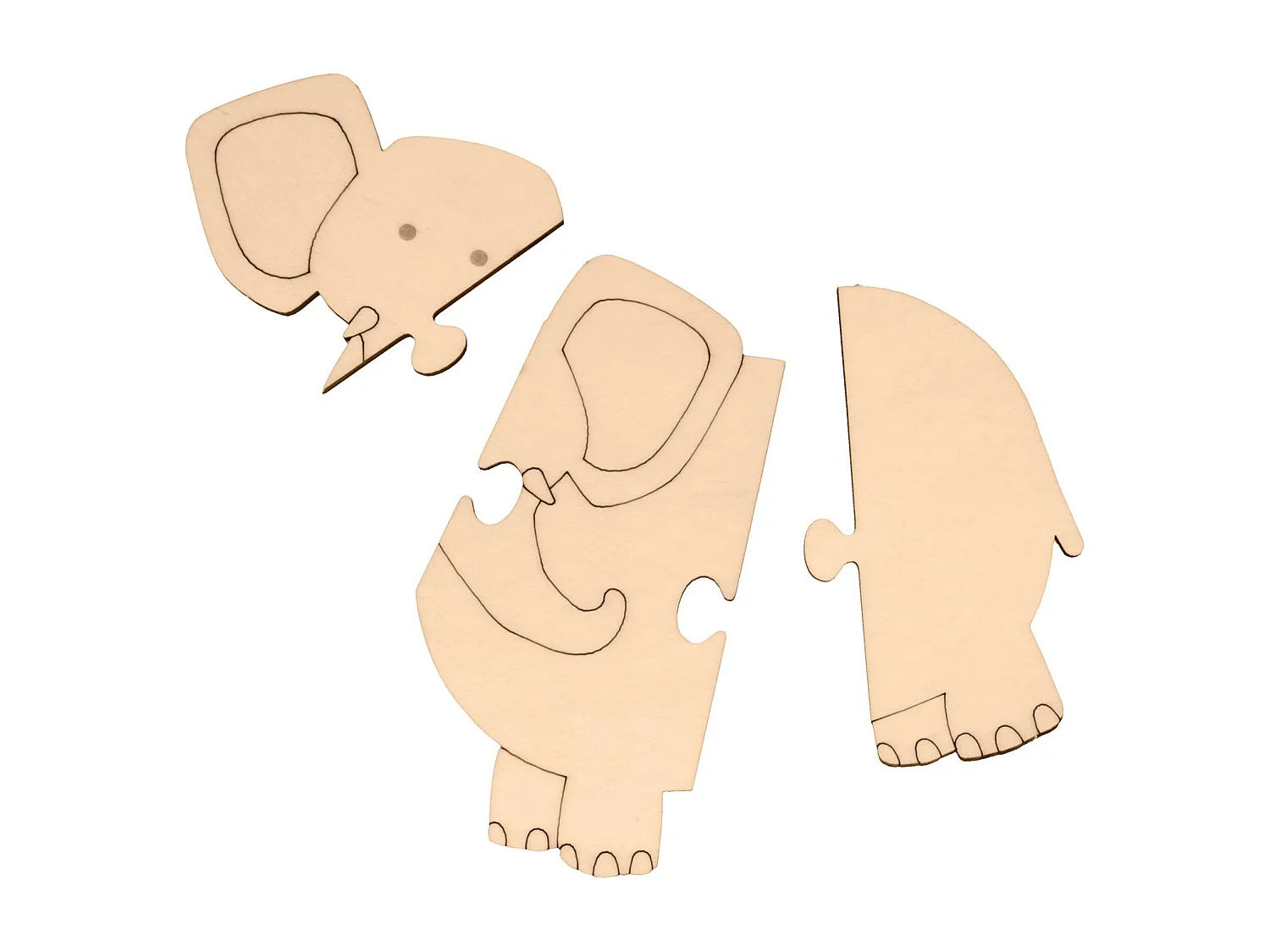 Set mit 4 Holzpuzzles Tiere der Savanne