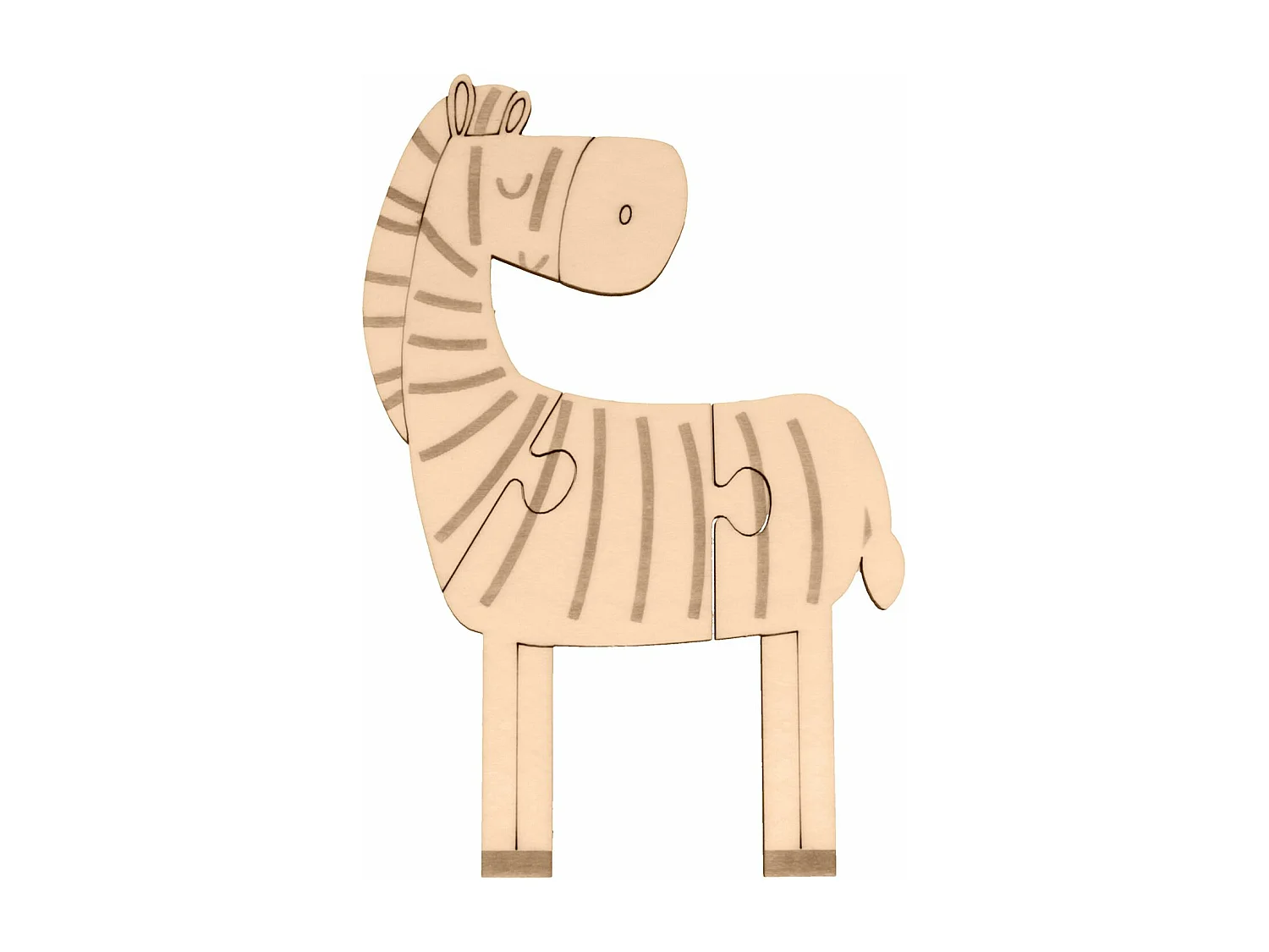 Set mit 4 Holzpuzzles Tiere der Savanne