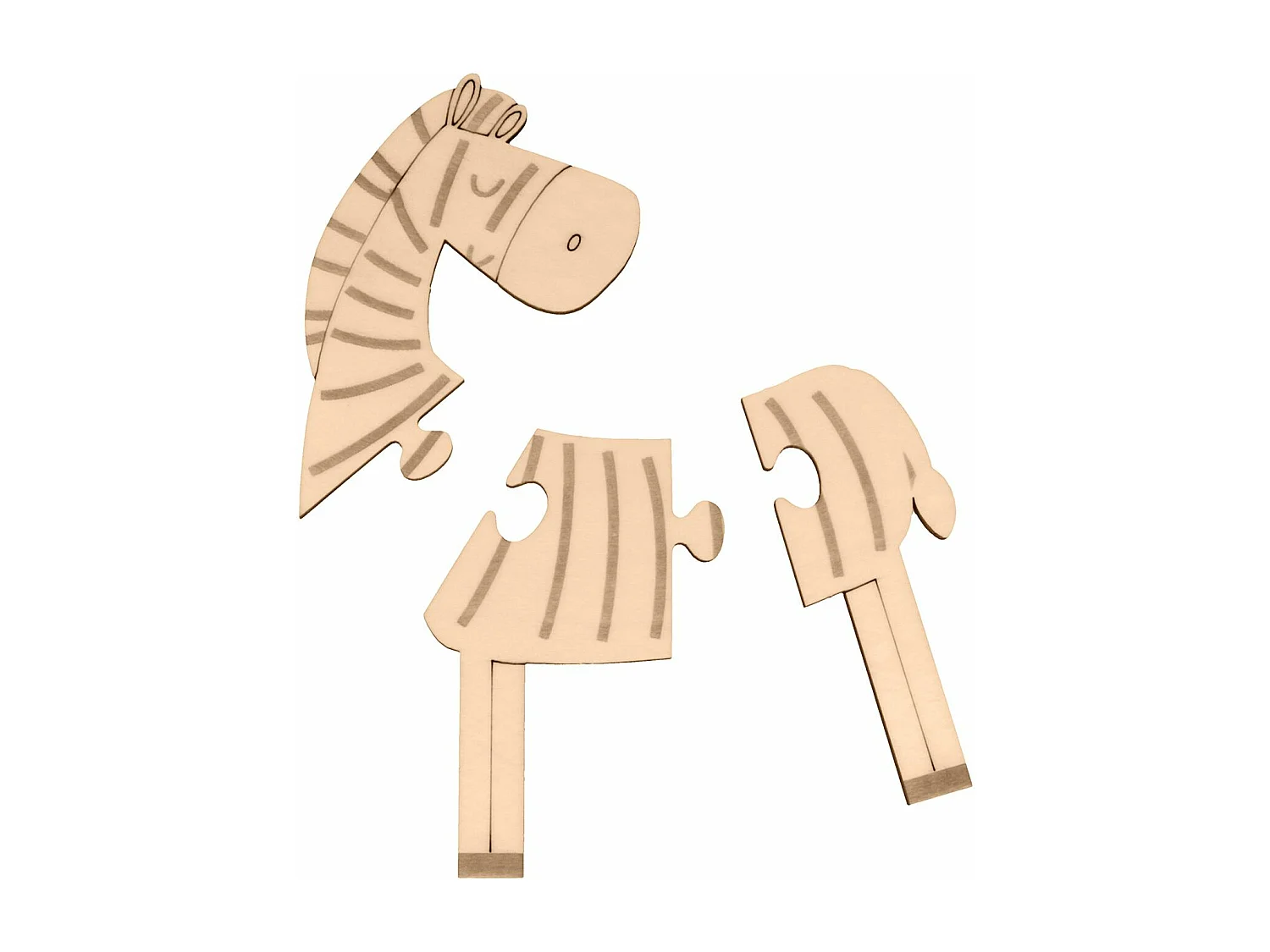 Set mit 4 Holzpuzzles Tiere der Savanne