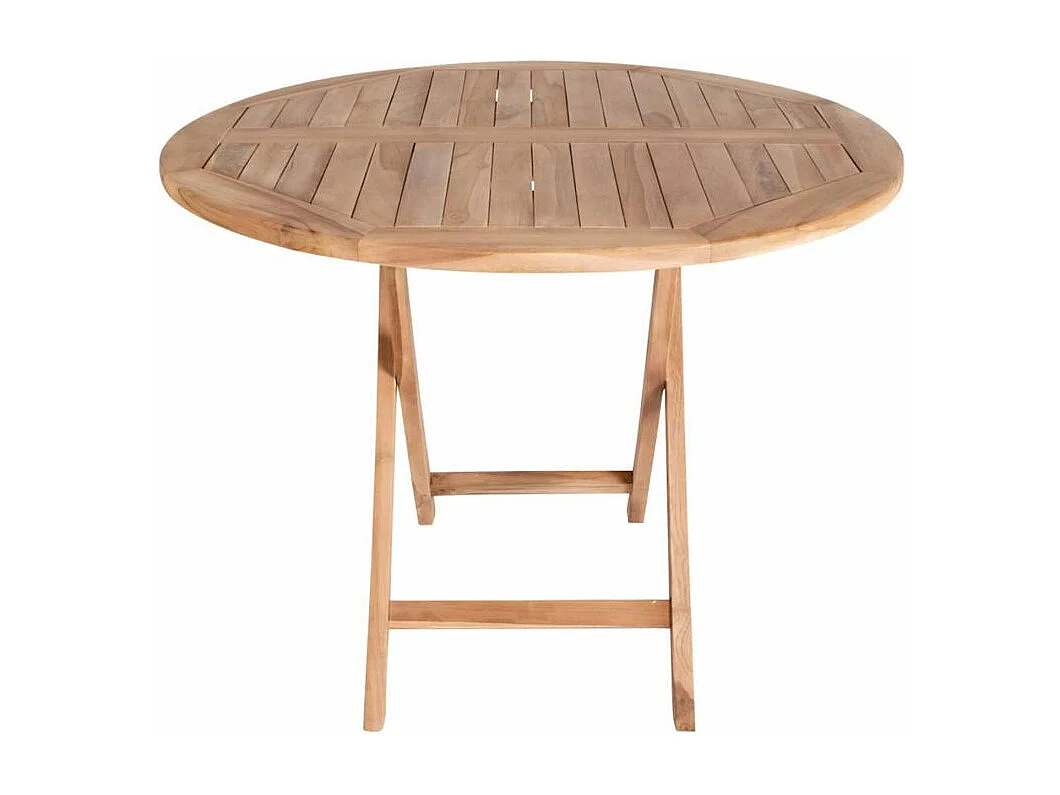 Table de jardin Ø 100 cm + 4 chaises en teck