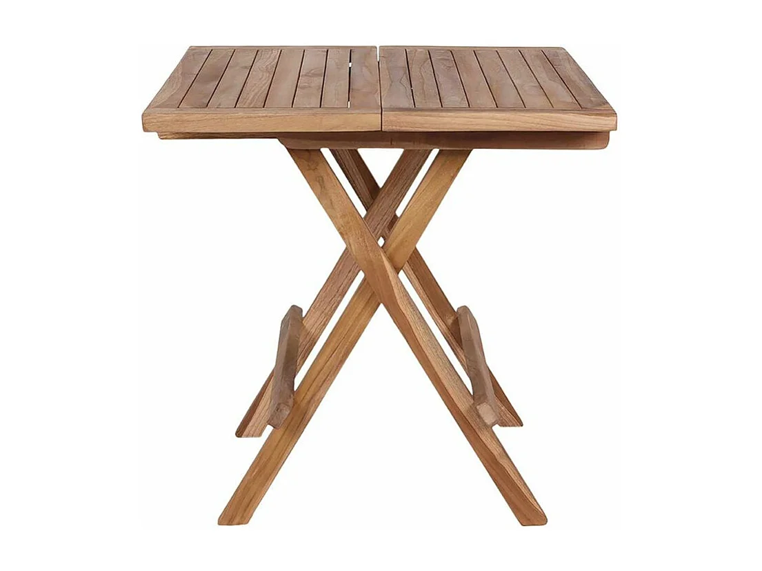 Table de jardin carrée 50 cm + 2 chaises en teck