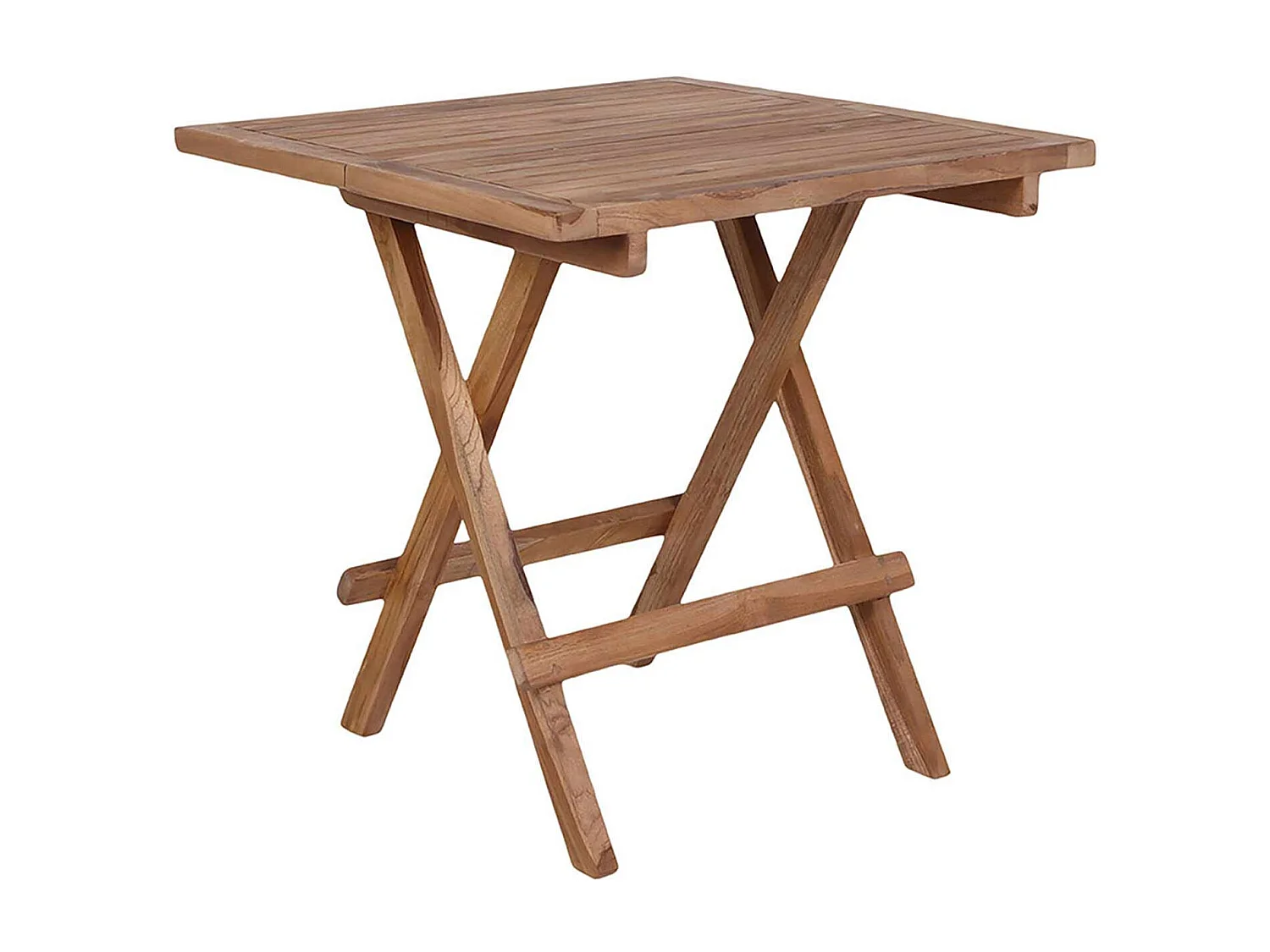 Table de jardin carrée 50 cm + 2 chaises en teck