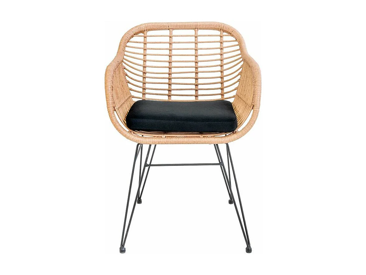 Table de jardin carrée 50 cm + 2 fauteuils