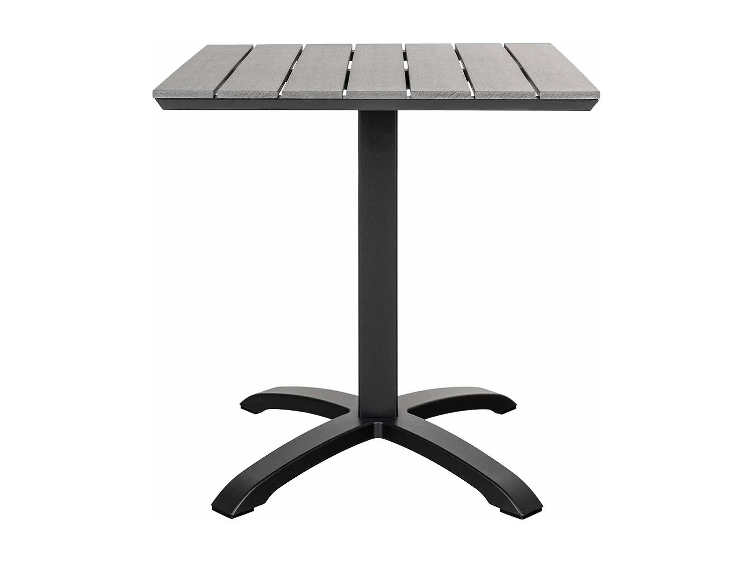 Table de jardin carrée 70 cm + 2 fauteuils