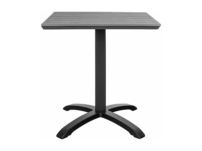 70 cm vierkante tuintafel + 2 fauteuils