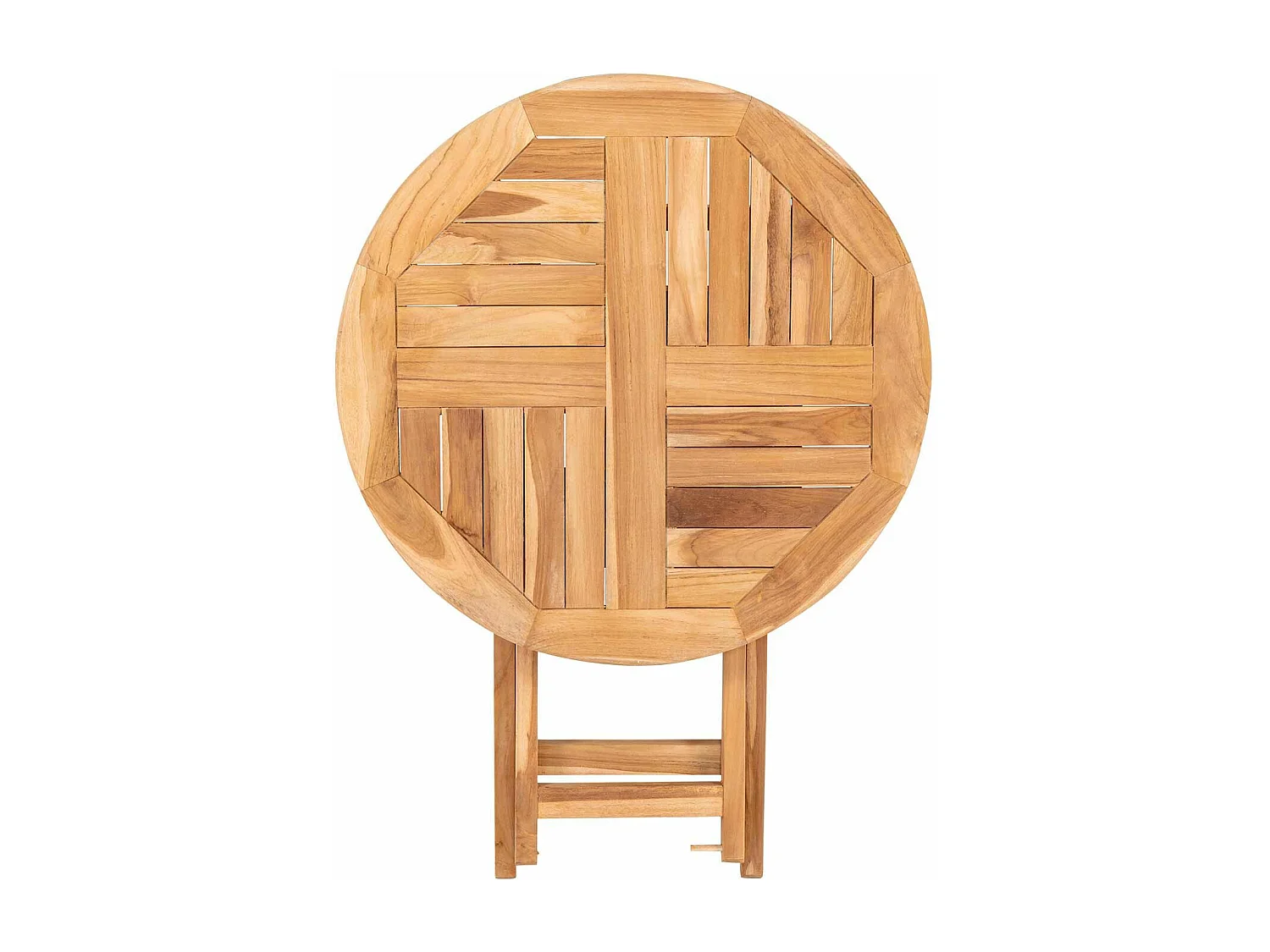 Table de jardin Ø 70 cm + 2 chaises en teck