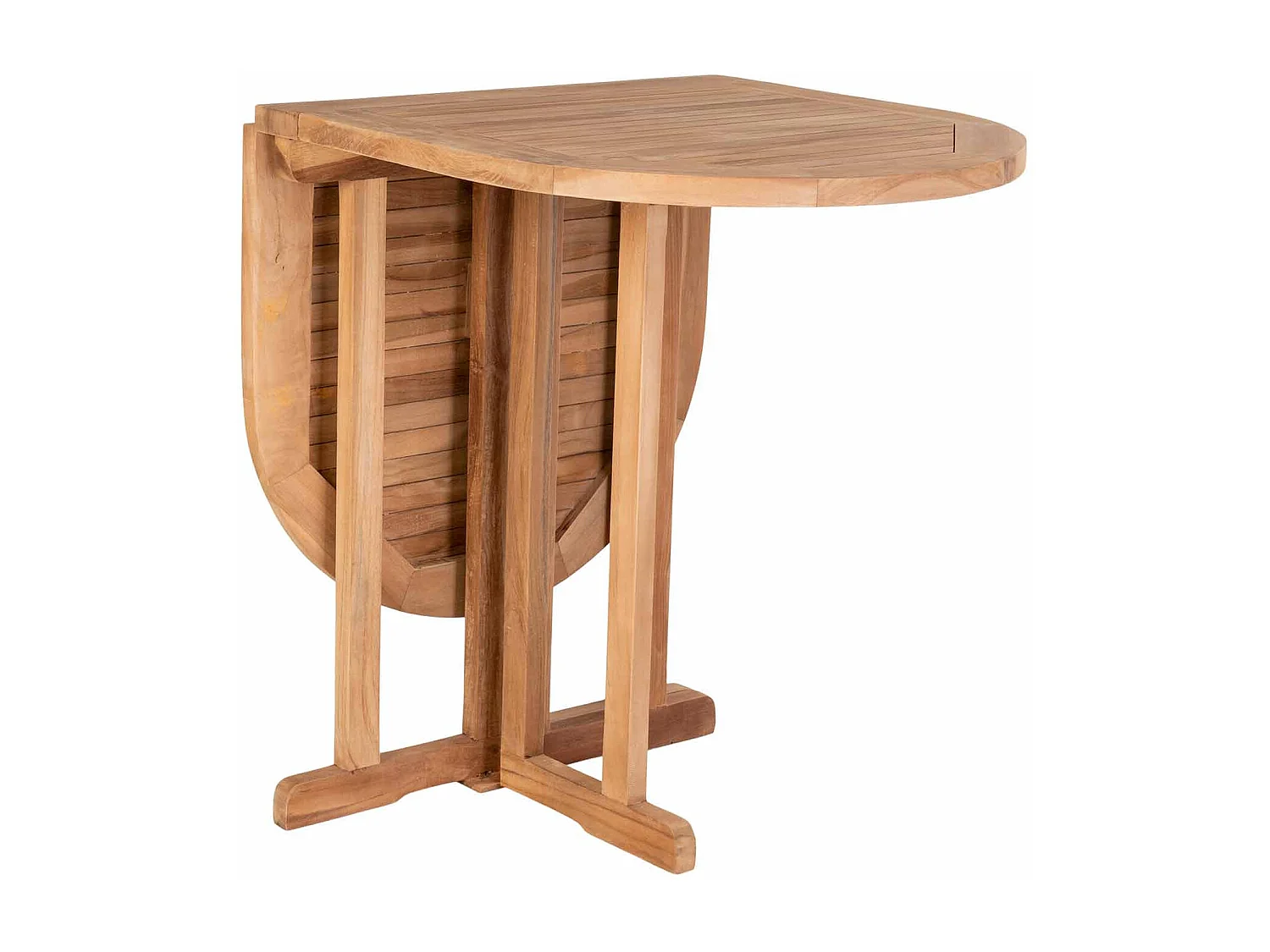 Mesa de jardín de 120 cm + 2 sillones de teca