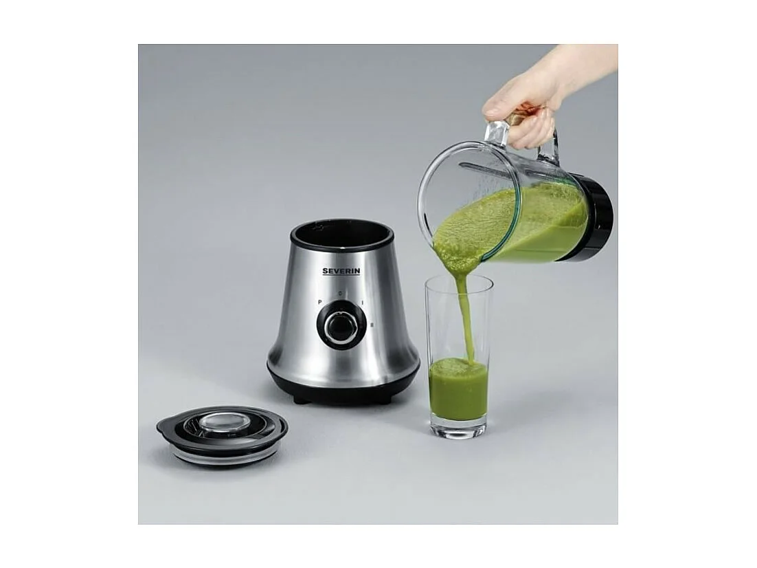 SEVERIN SM3737 Blender classique avec extracteur de nutriments Mix+Go - Inox