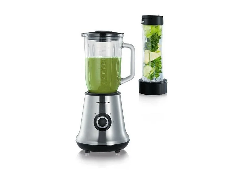 SEVERIN SM3737 Blender classique avec extracteur de nutriments Mix+Go - Inox