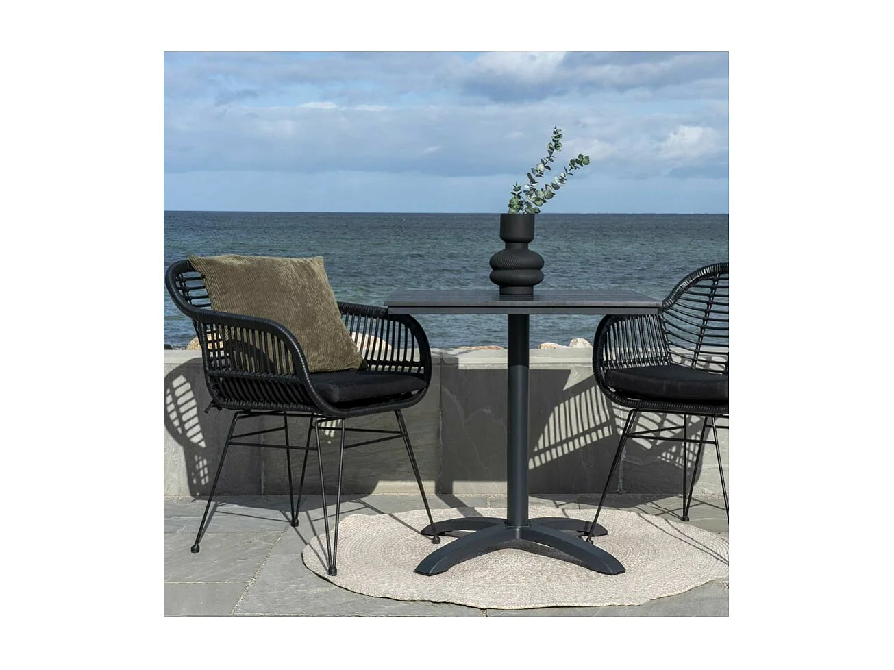 6 sillones de jardín negros TRIESTE