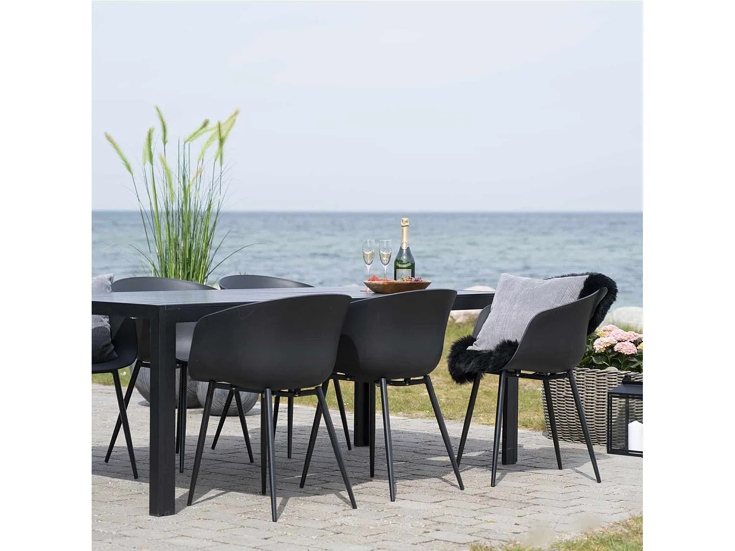 4 Sillones de jardín negros RODA