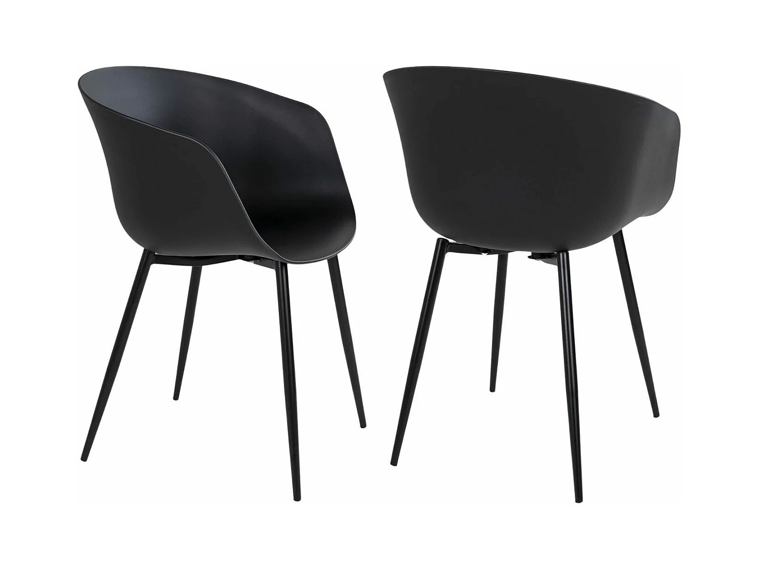 4 Fauteuils de jardin noir RODA