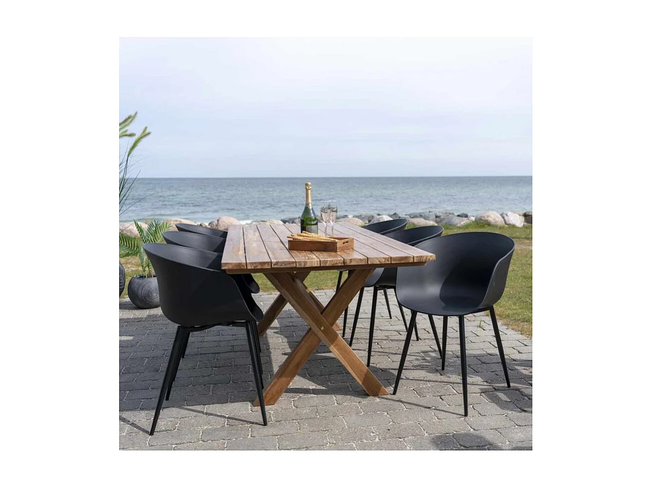 4 Sillones de jardín negros RODA