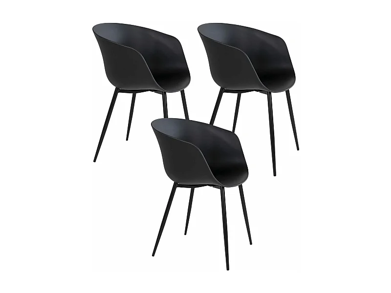 6 Sillones de jardín negros RODA