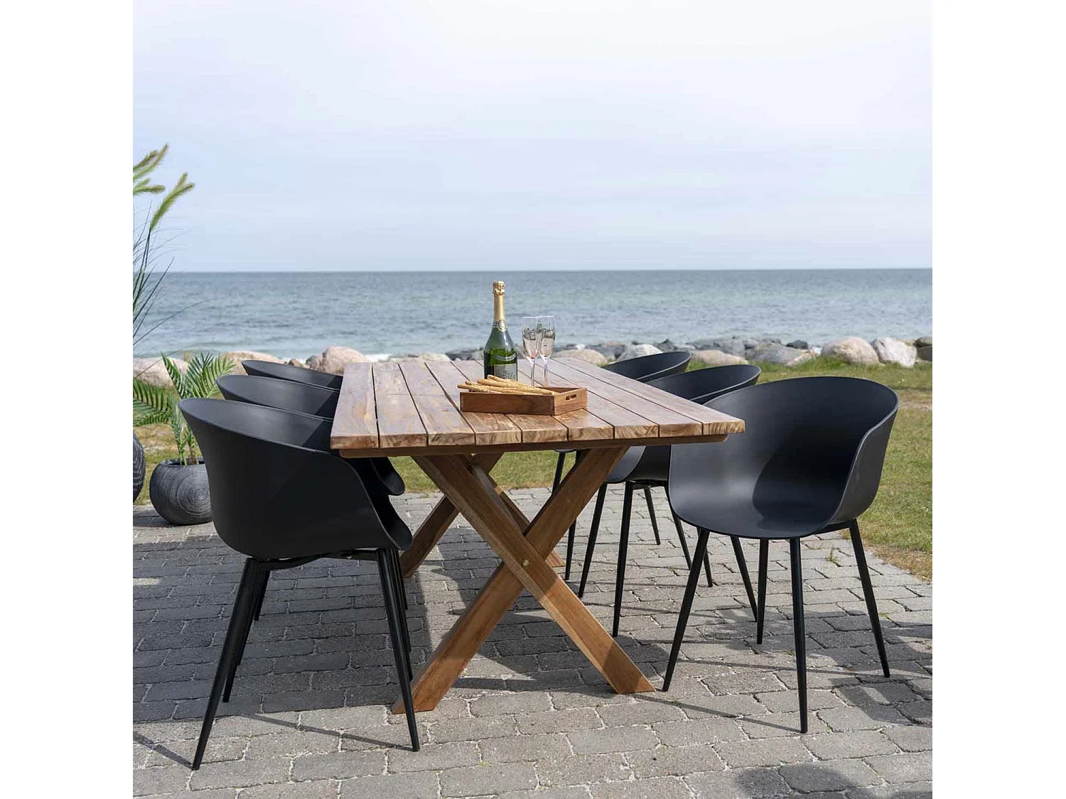 6 Sillones de jardín negros RODA