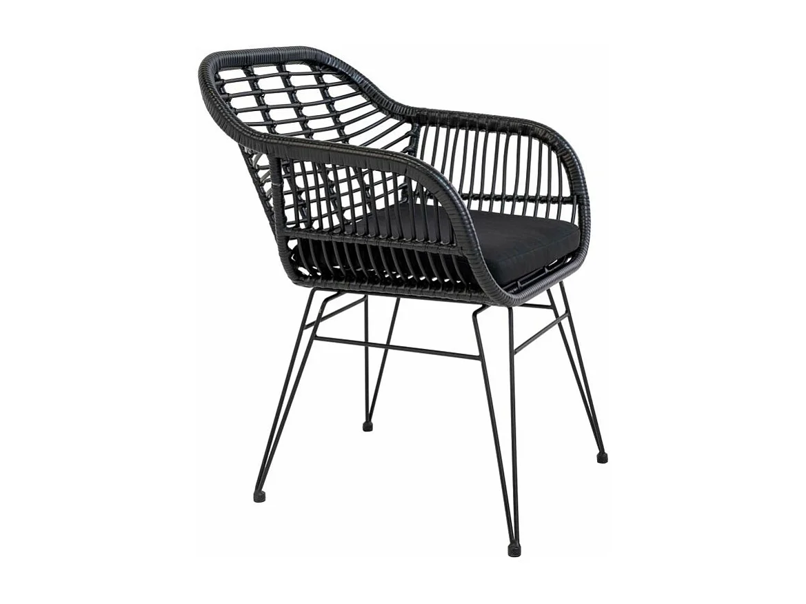 4 Fauteuils de jardin noirs TRIESTE