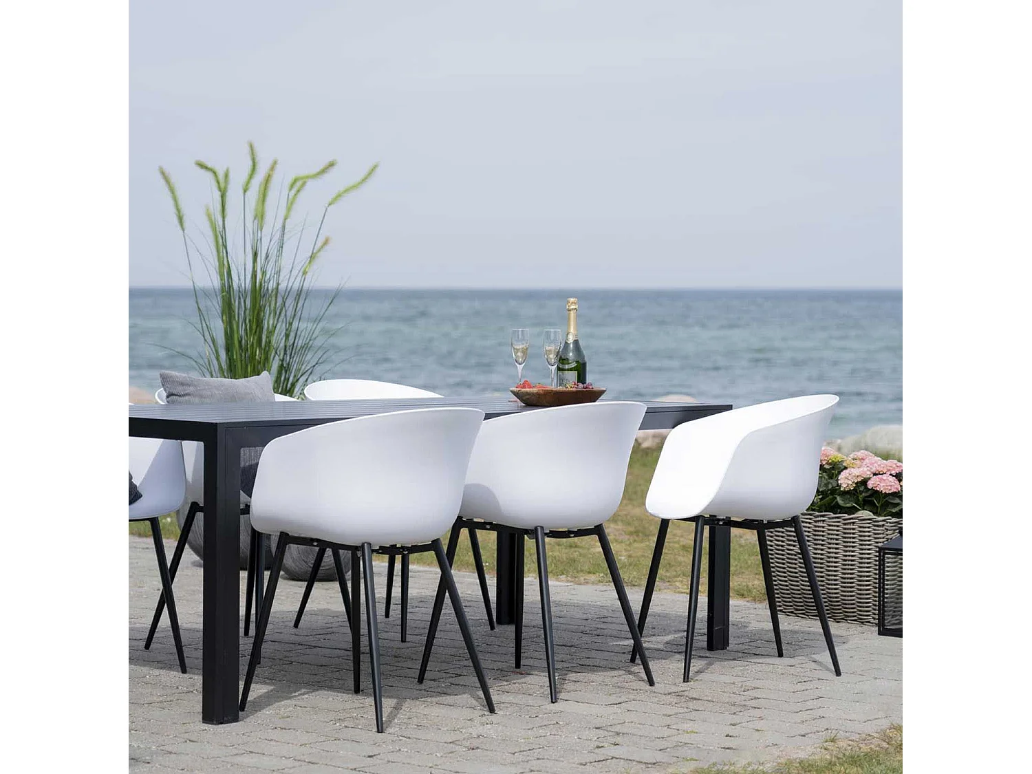 6 Fauteuils de jardin blanc RODA