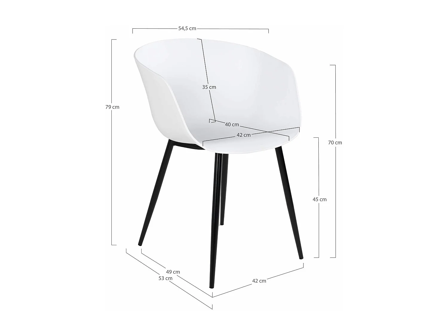 6 Fauteuils de jardin blanc RODA