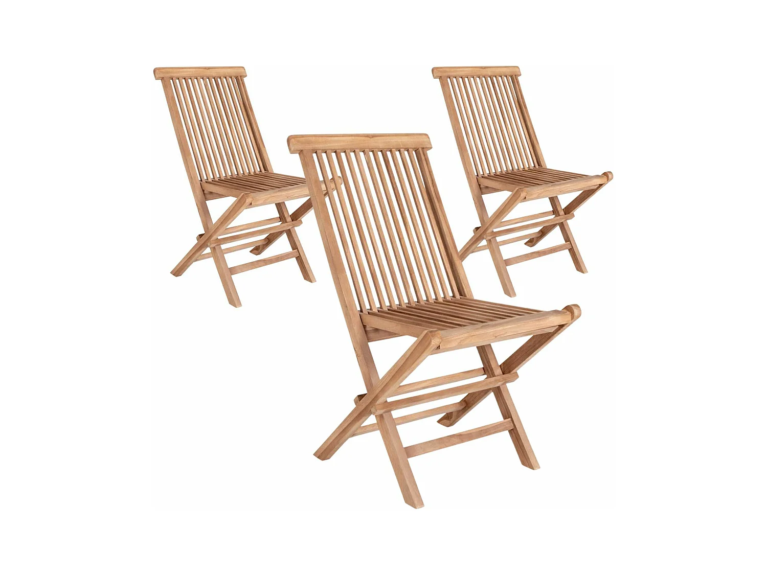 6 Chaises de jardin en teck TOLEDO