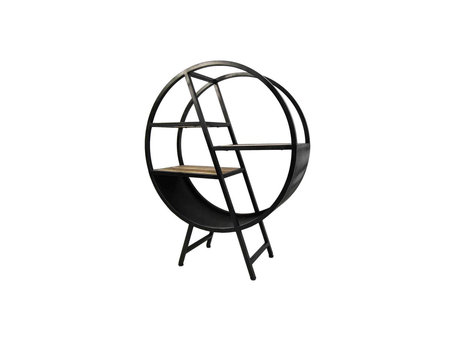 Étagère d'appoint - fer- bois de manguier - naturel - 80x30x100cm