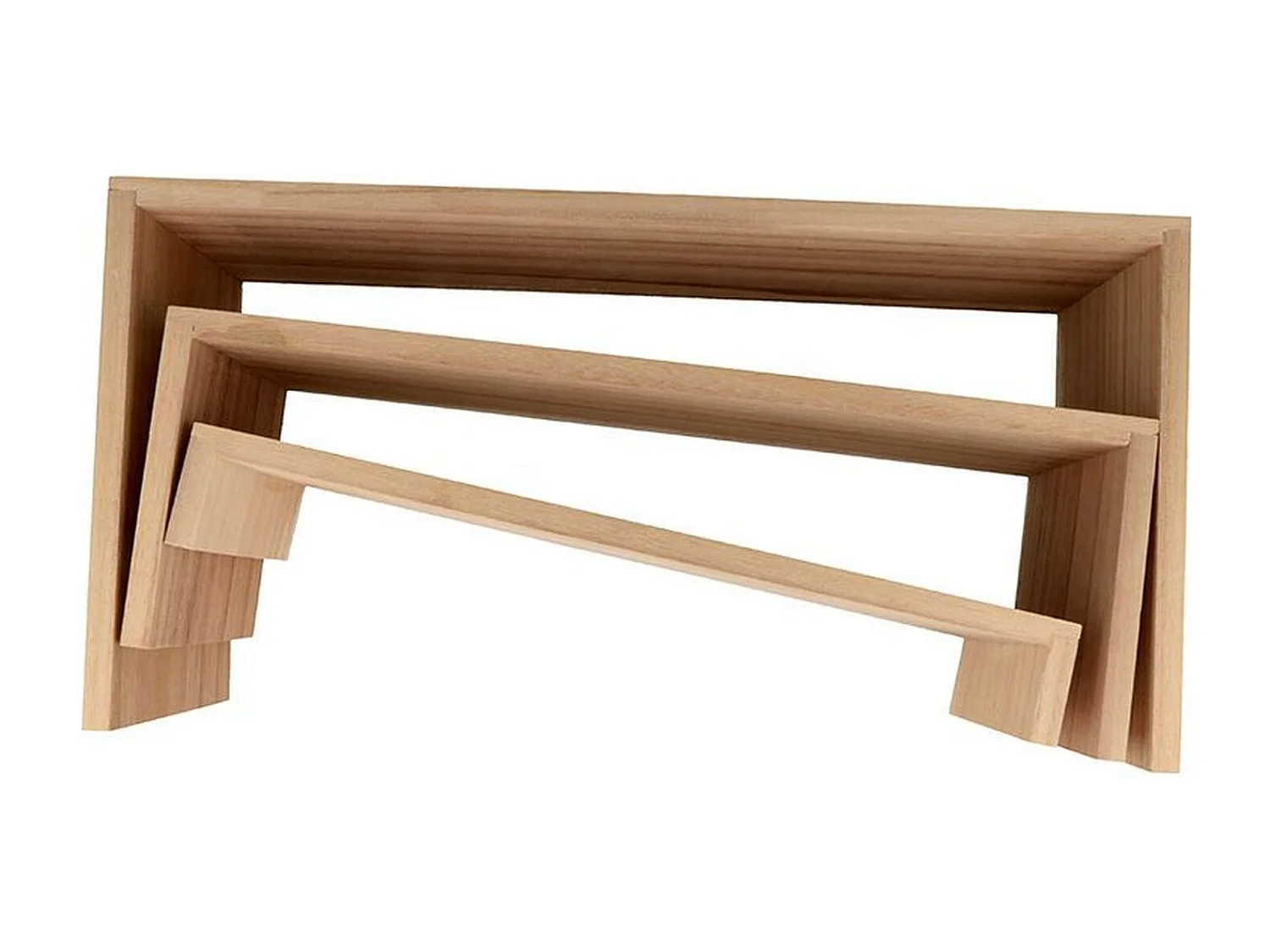 2 blocs de 3 étagères escalier en bois 18 x 35 cm