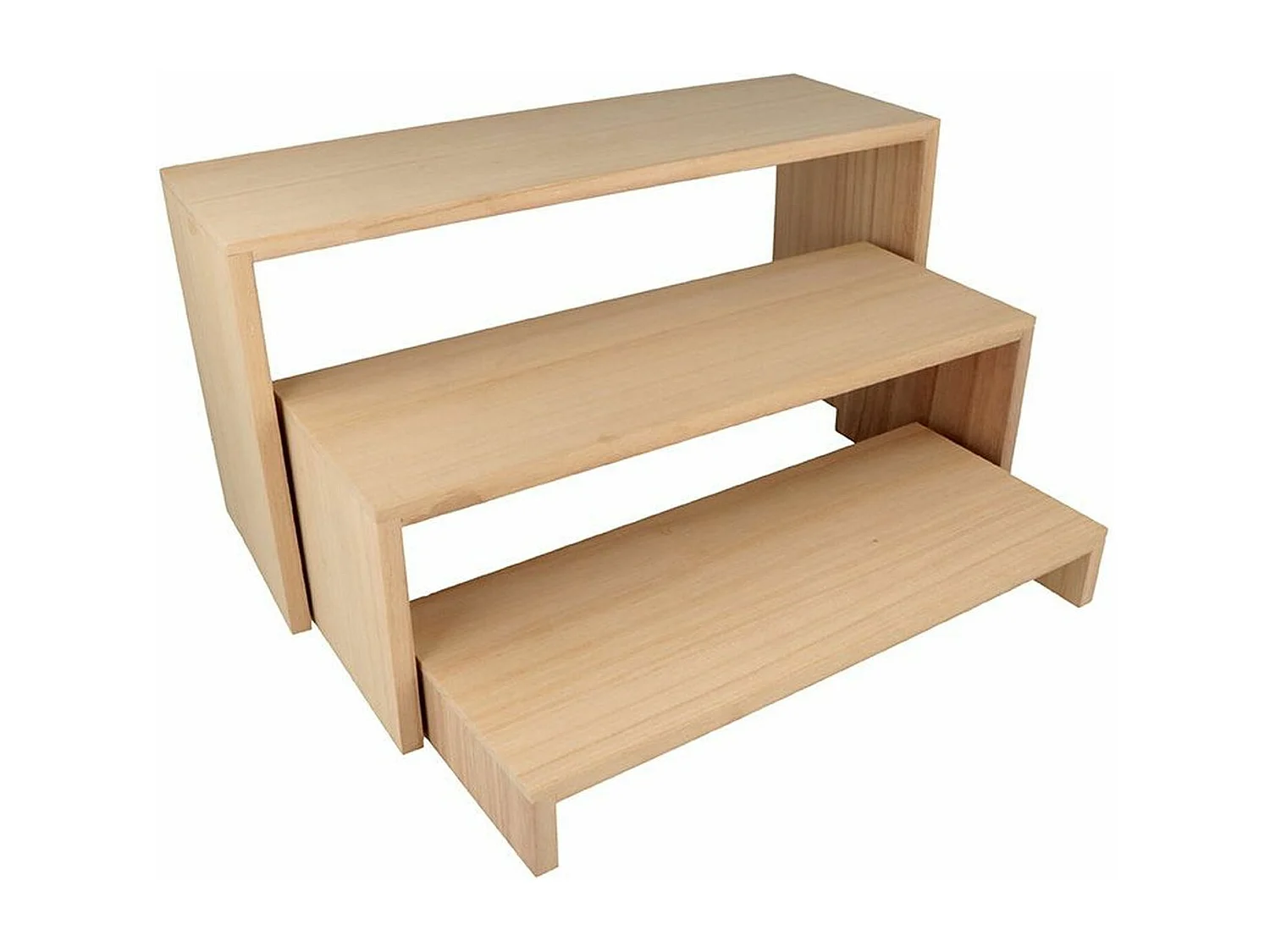 4 blocs de 3 étagères escalier en bois 18 x 35 cm