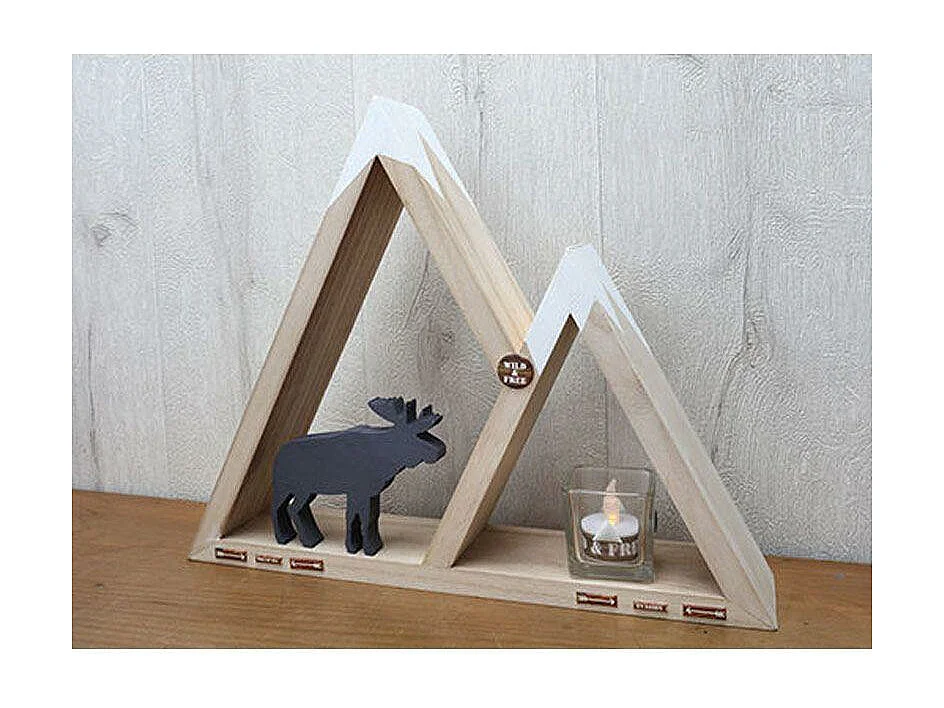 Wandregal aus Holz zum Dekorieren 37 x 30 cm Berg