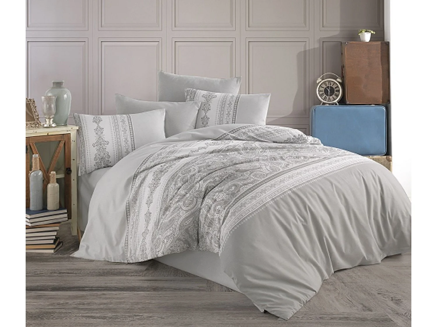 LUNA Bettwäscheset 240 x 220 cm – Grau