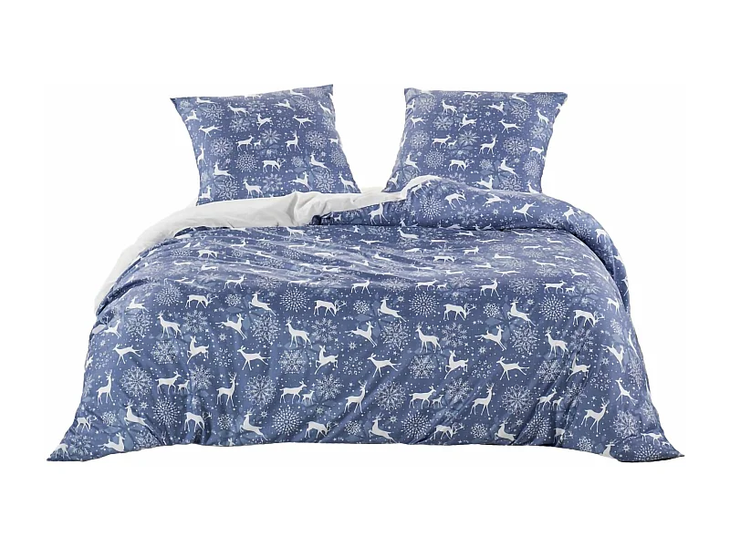 Weihnachtsbettwäscheset 240 x 220 cm – Blau