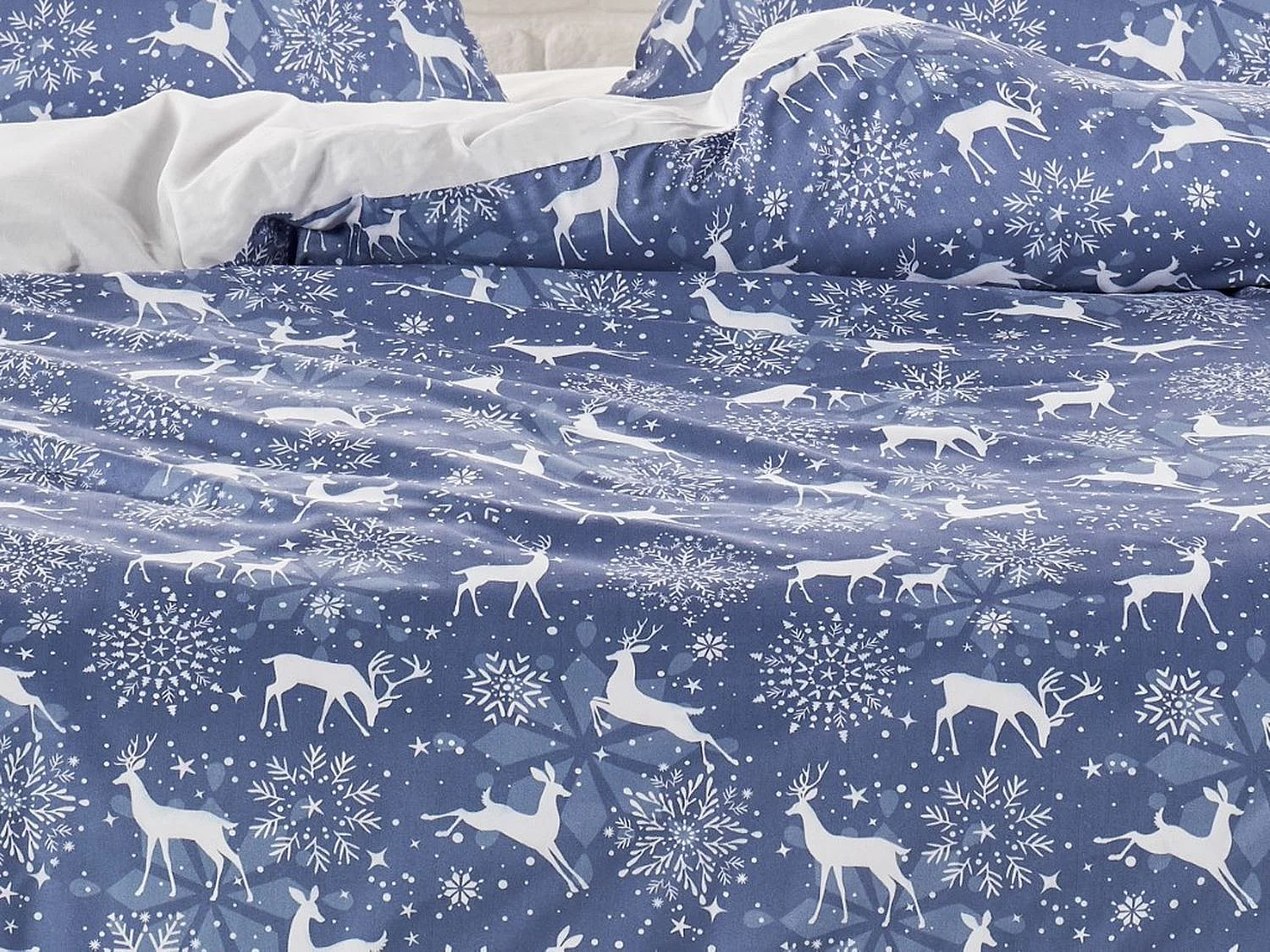 Weihnachtsbettwäscheset 240 x 220 cm – Blau