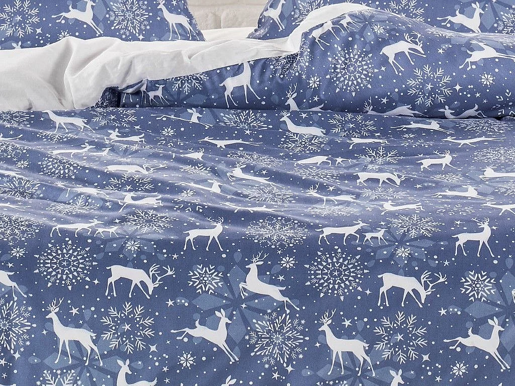 Weihnachtsbettwäscheset 240 x 220 cm – Blau