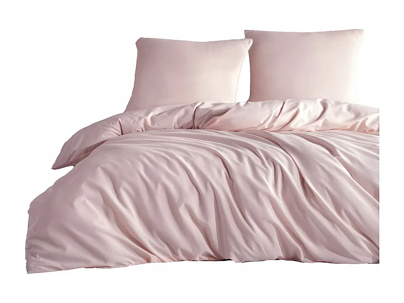 Einfarbiges Bettwäscheset 140 x 200 cm – Rosa