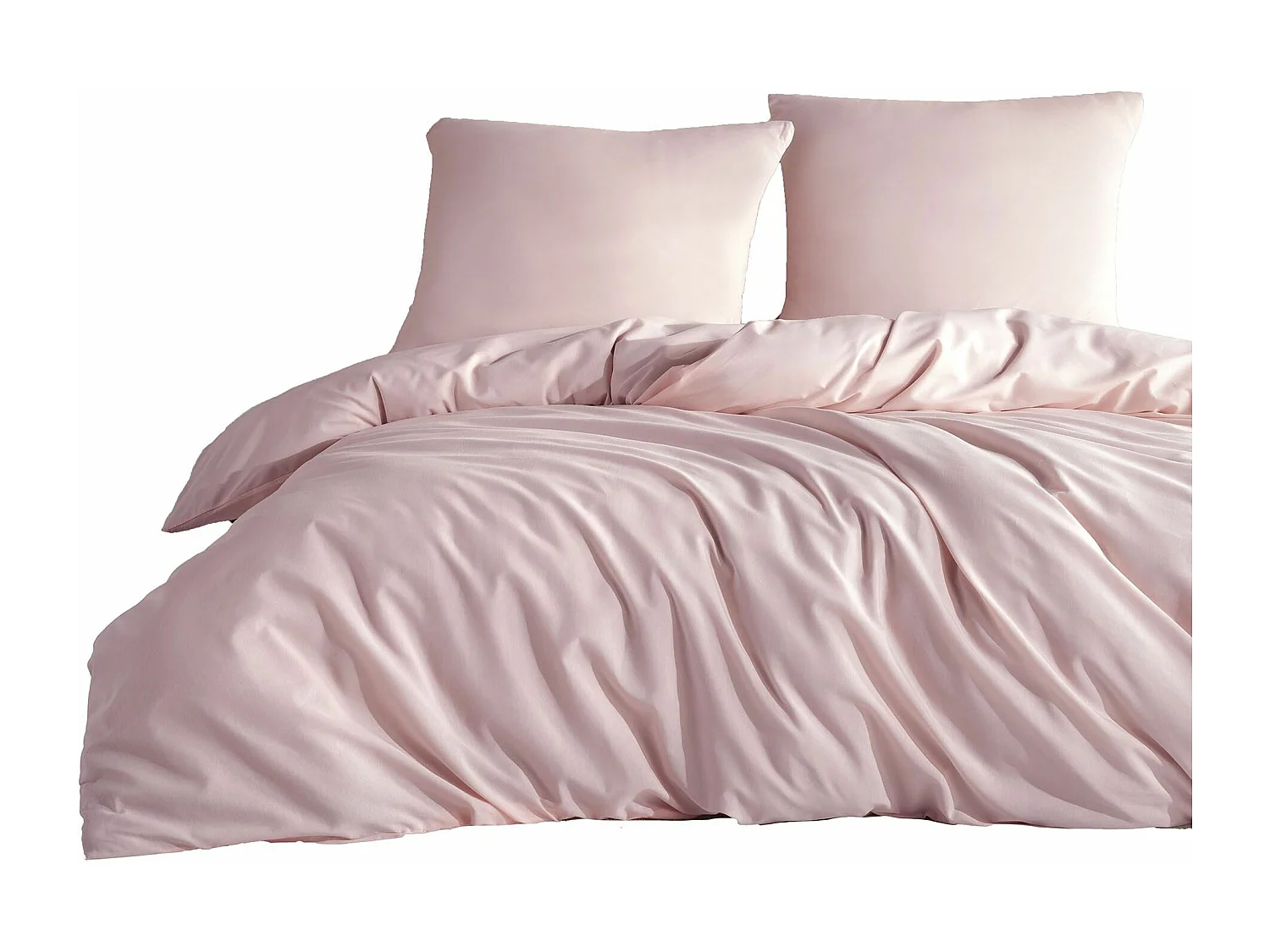 Einfarbiges Bettwäscheset 140 x 200 cm – Rosa