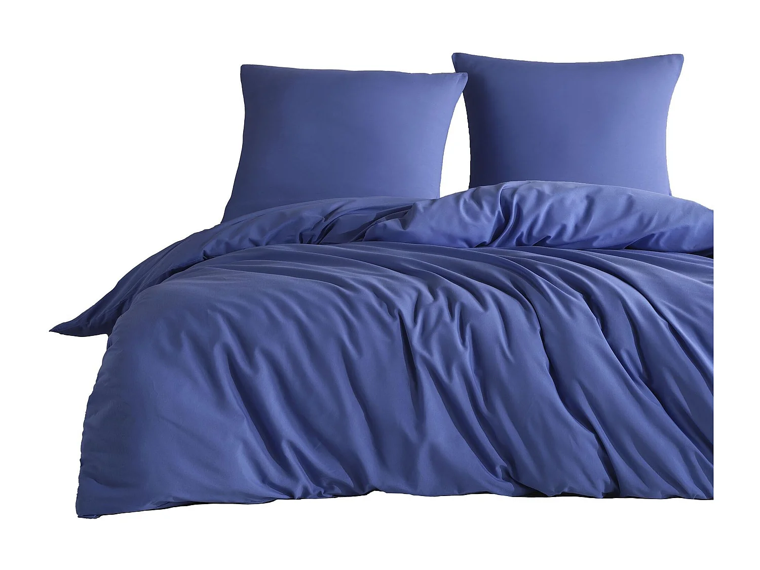 Einfarbiges Bettwäscheset 140 x 200 cm – Blau