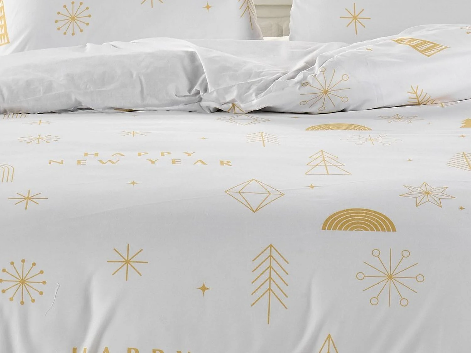 Weihnachtsbettwäscheset 240 x 220 cm – Gold