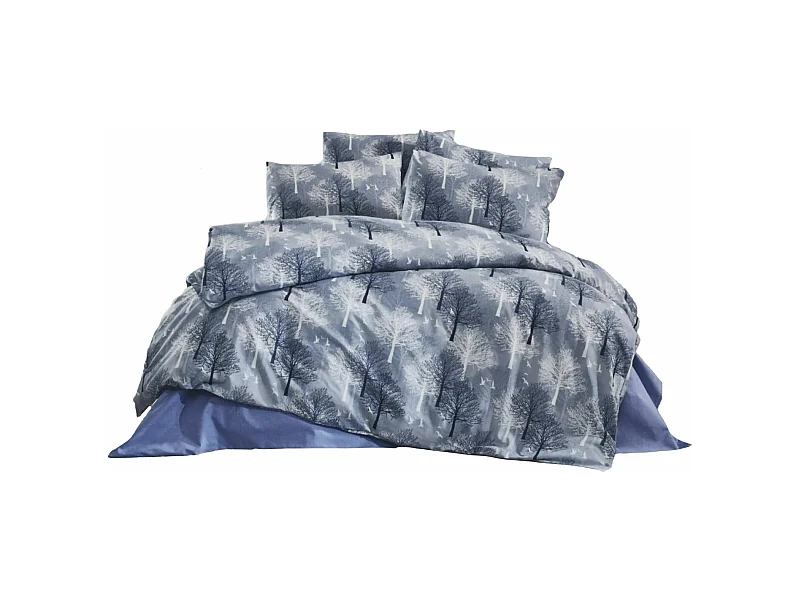TREE Bettwäscheset 240 x 220 cm – Blau