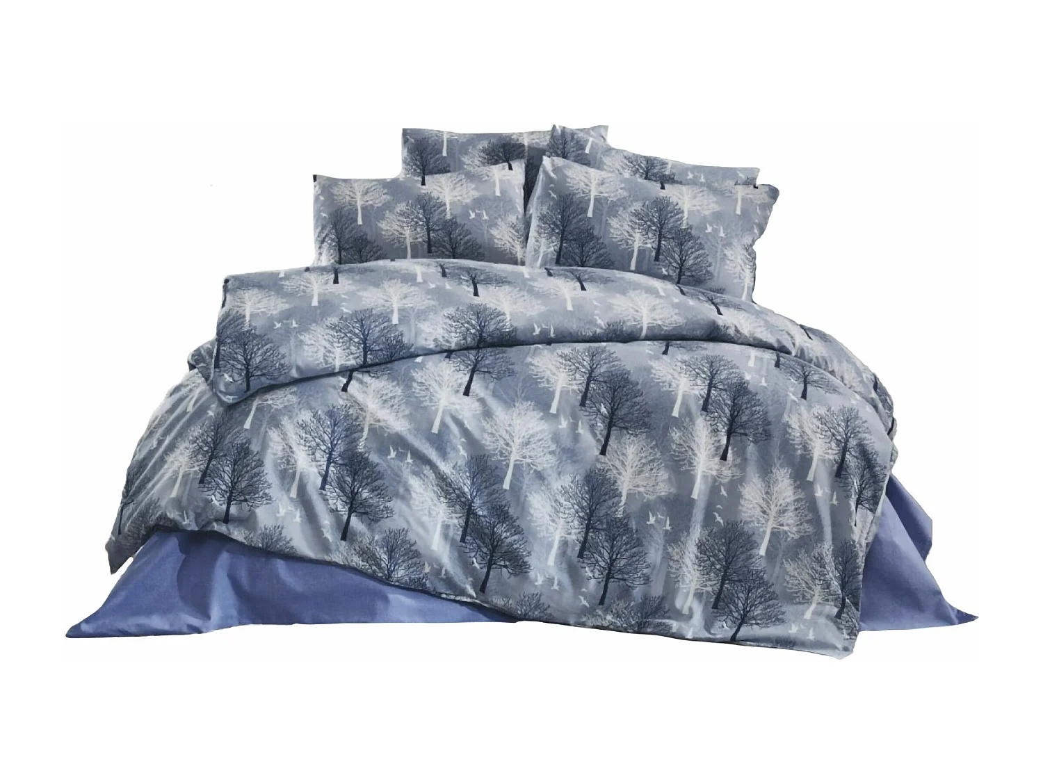 TREE Bettwäscheset 240 x 220 cm – Blau