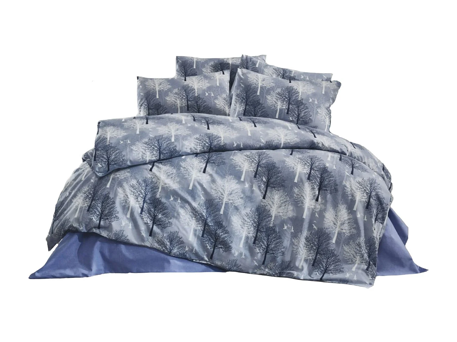 TREE Bettwäscheset 240 x 220 cm – Blau