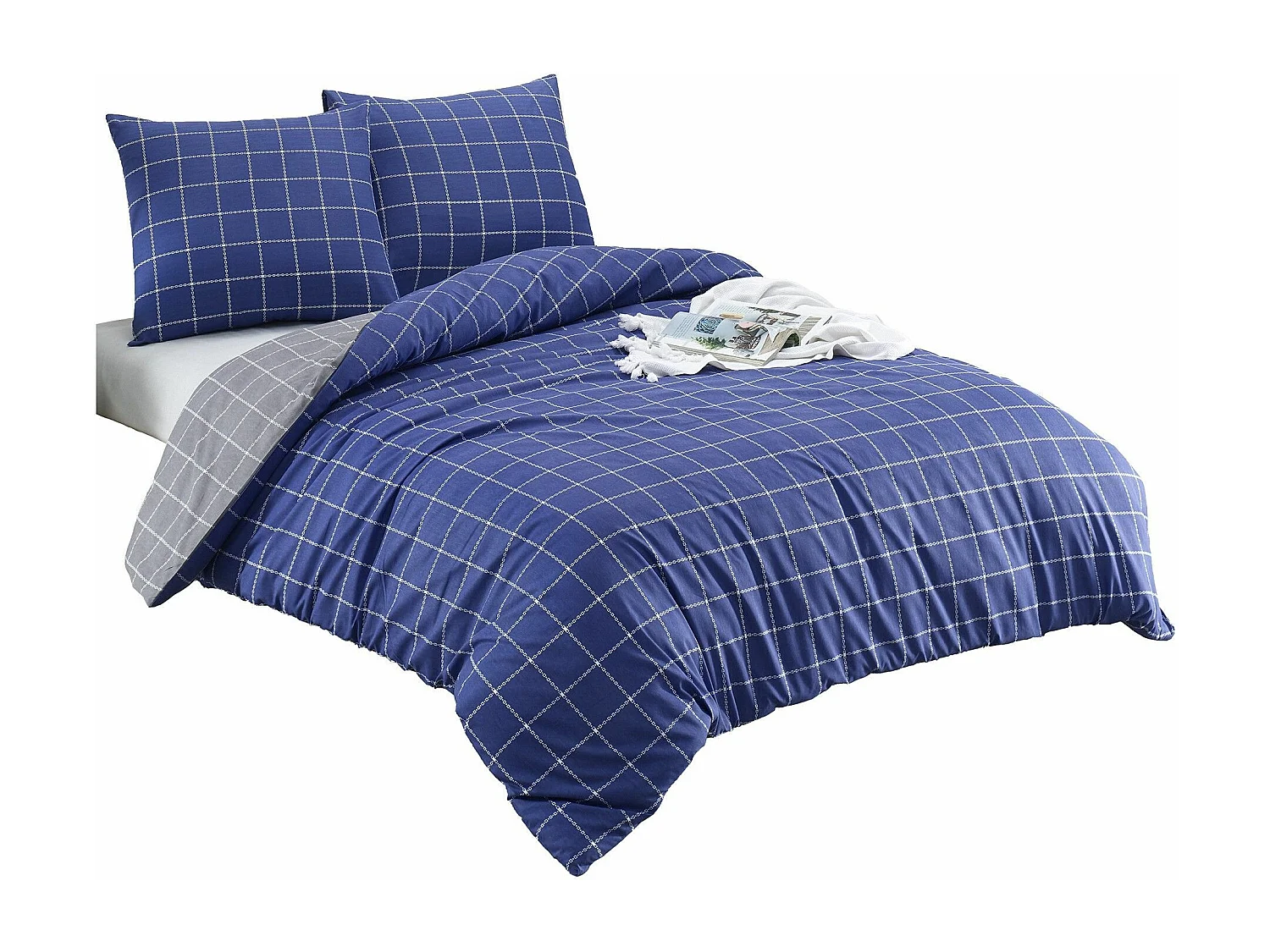 TRENDY BettwäscheSet 240 x 220 cm – Blau