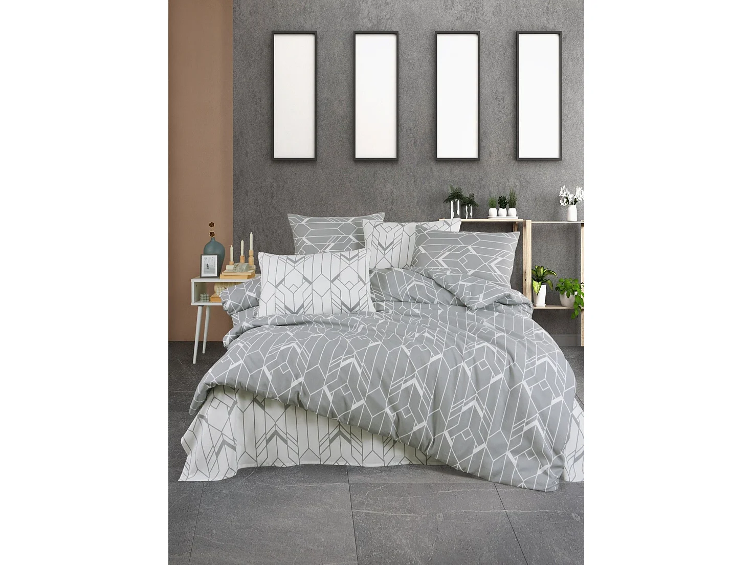 AGATHABettgarnitur 240 x 220 cm – Grau