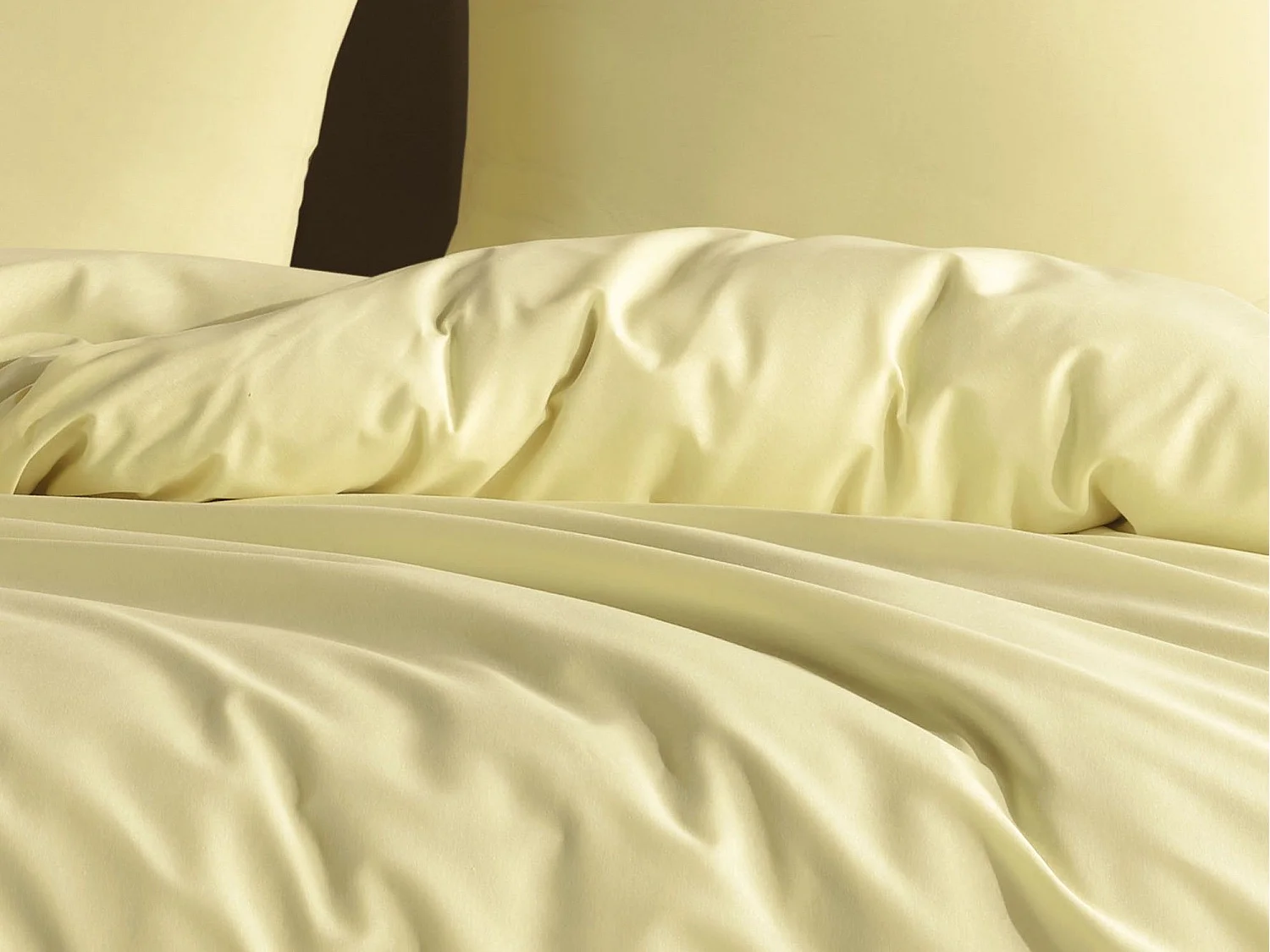 Einfarbiges Bettwäscheset 240 x 220 cm – Gelb
