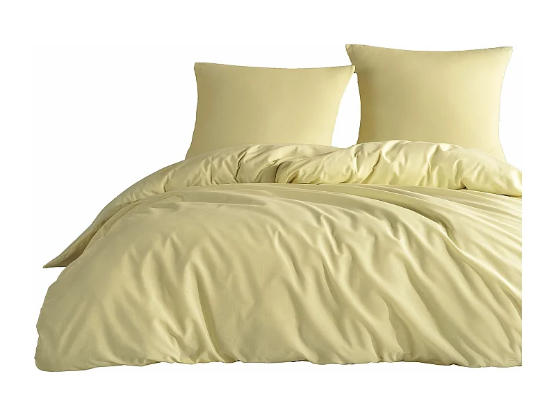 Einfarbiges Bettwäscheset 140 x 200 cm – Gelb